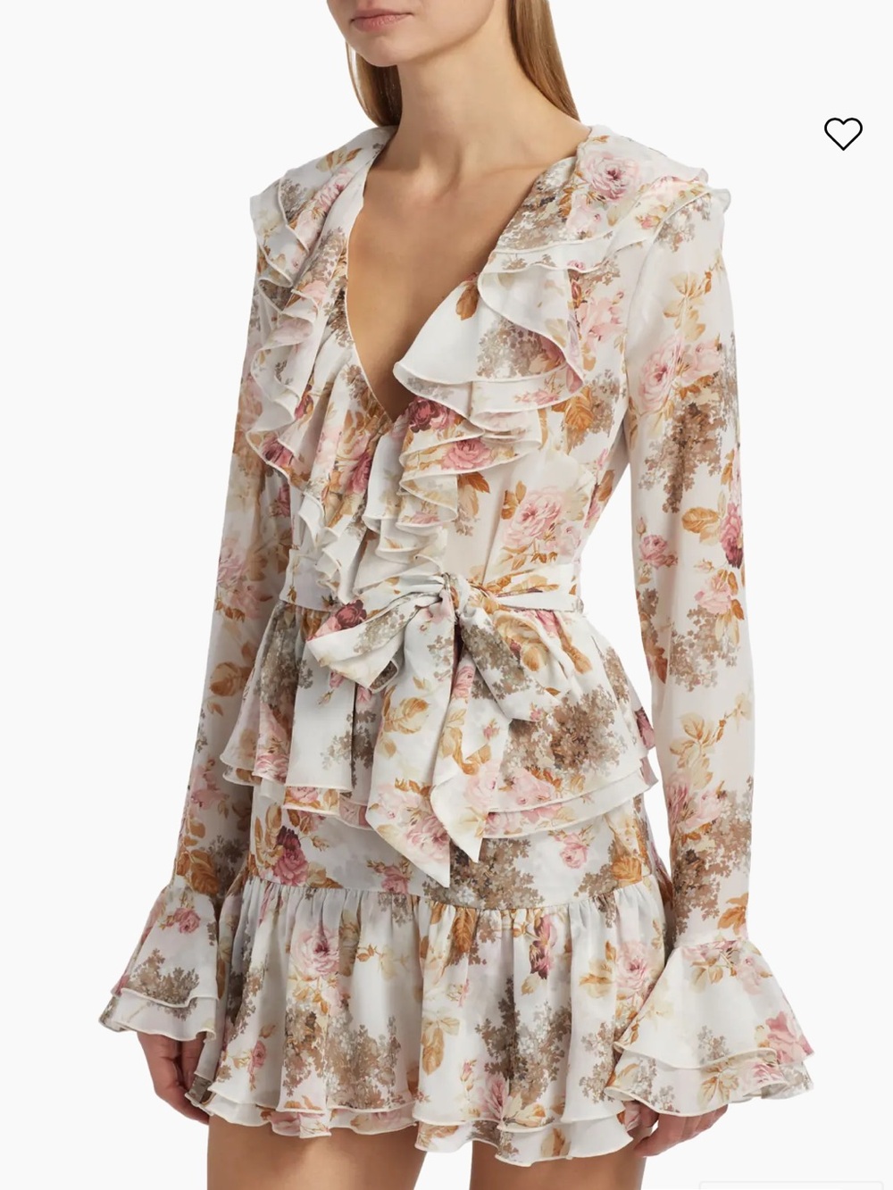 Ronny Kobo Palmero Floral Ruffle Minidress